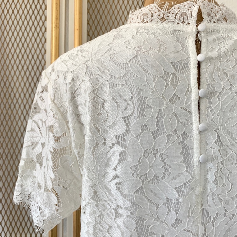 Laundry by Shelli Segal Short Sleeve Lace Blouse - Picture 7 of 8